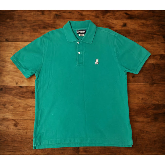 Psycho Bunny Other - Psycho Bunny Polo Shirt Mens Size 5 L Green Pima Cotton Short Sleeve Preppy